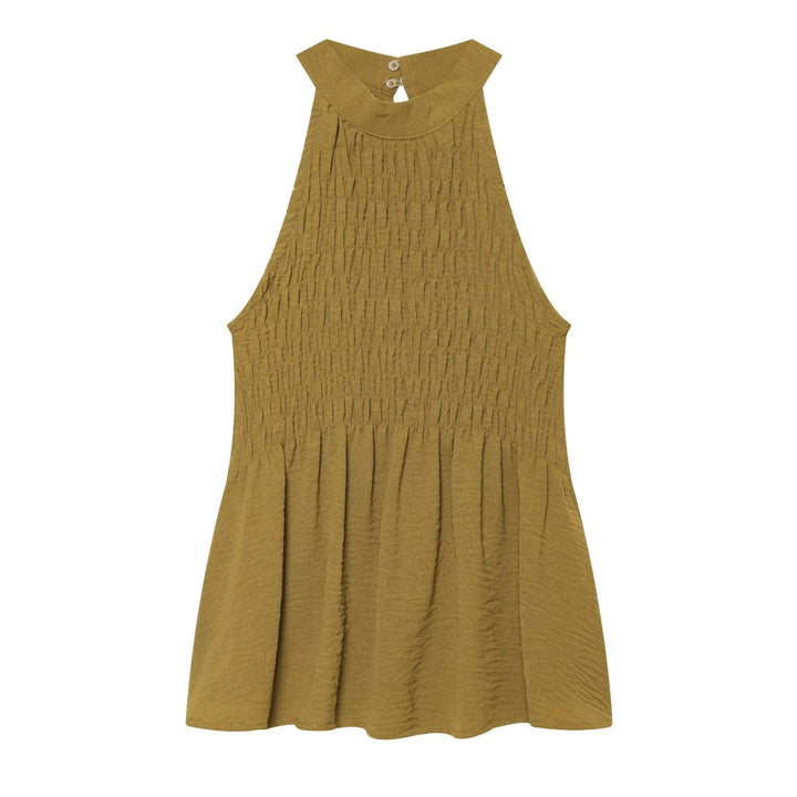 Damen Stufige Wide‑Leg Jersey‑Hose mit hoher Bundpassform und Volantdetails Drune