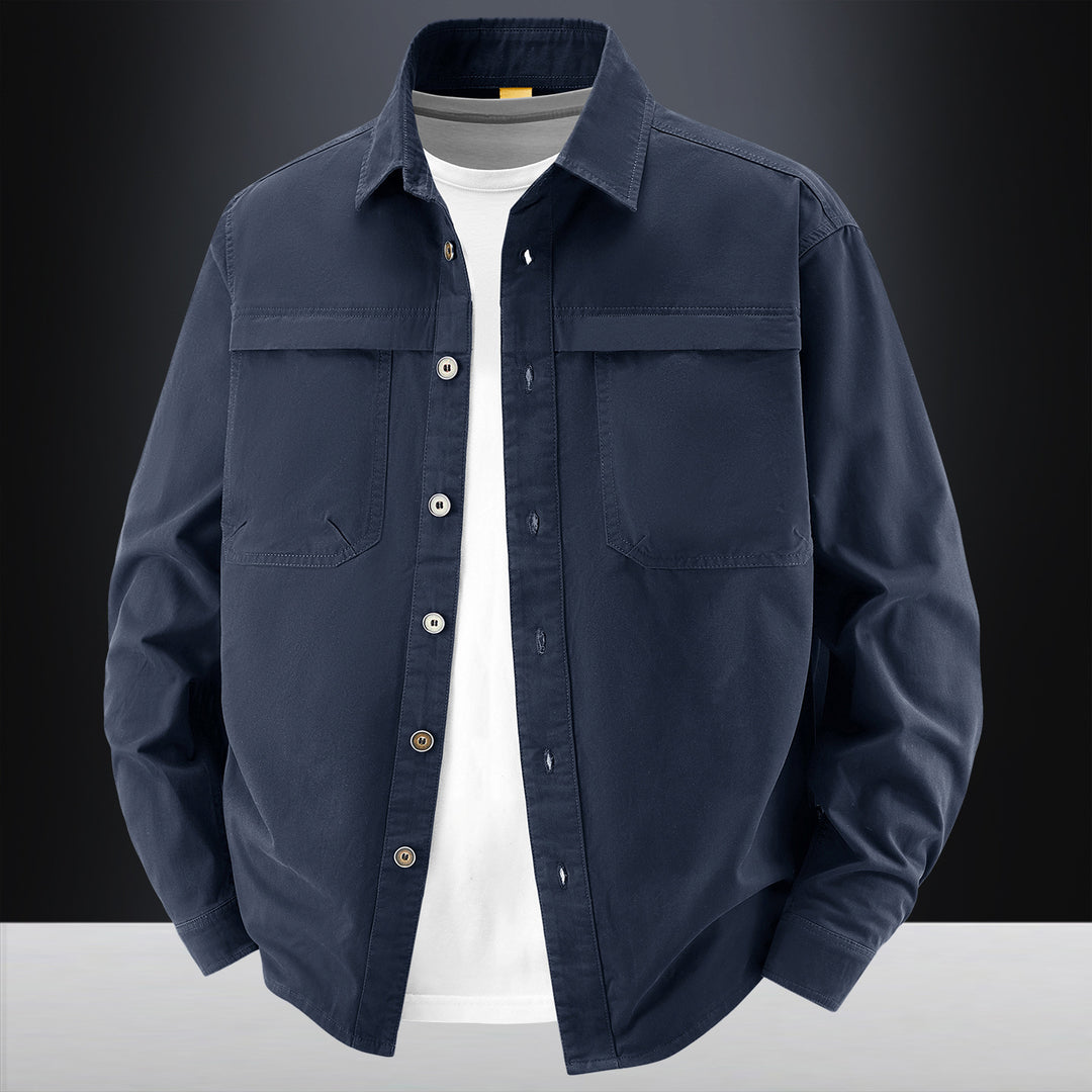 Herren klassische Langarm-Hemdjacke Drune