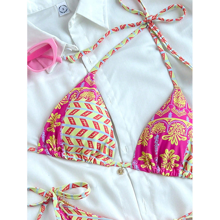 Damen Triangel-Bikini mit verspieltem Ethno-Druck Drune