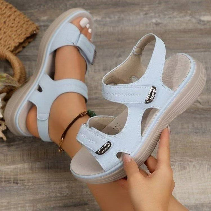 Damen Komfortable Riemensandalen mit verstellbarem Klettverschluss und ergonomischer Sohle Drune