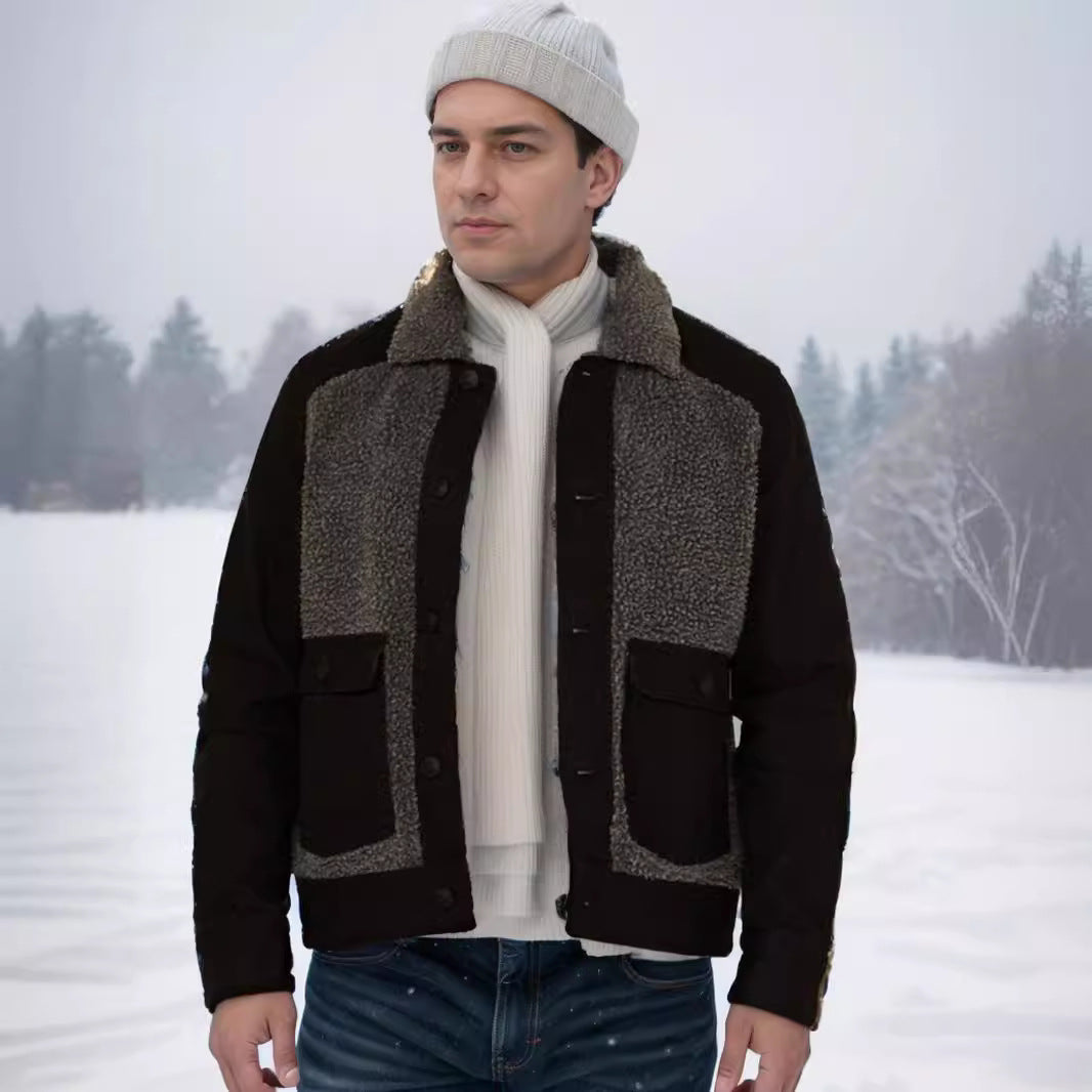 Herren warme Fleecejacke mit praktischen Taschen und weichem Kragen Drune