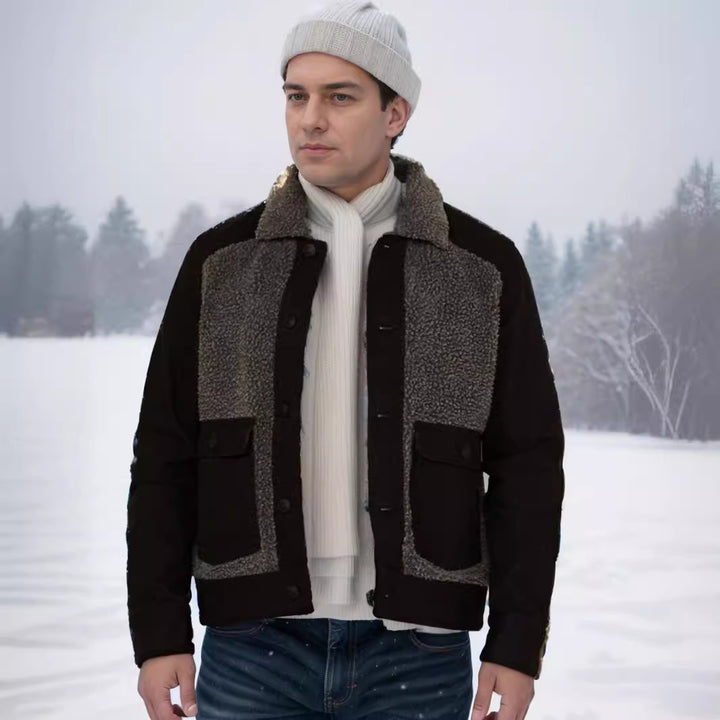 Herren warme Fleecejacke mit praktischen Taschen und weichem Kragen Drune