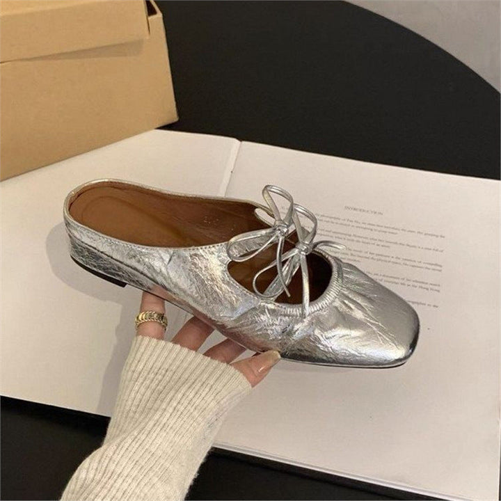 Damen Stylische Riemchen Mules mit dekorativem Schnürdetail Drune