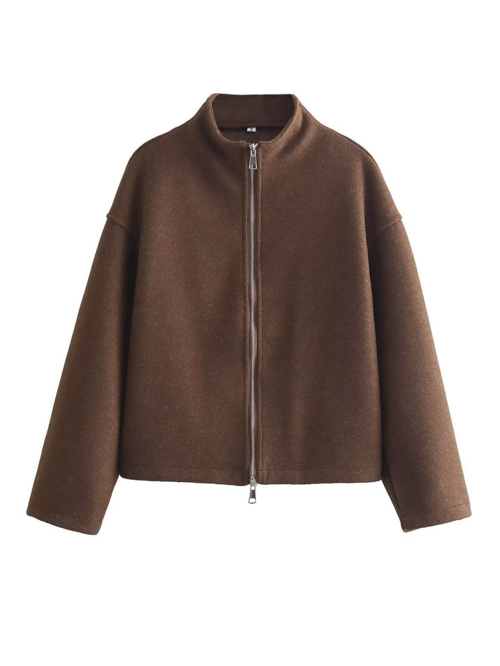 Damen zeitgenössische Übergangsjacke mit hochwertigem Stehkragen und durchgehendem Reißverschluss Drune