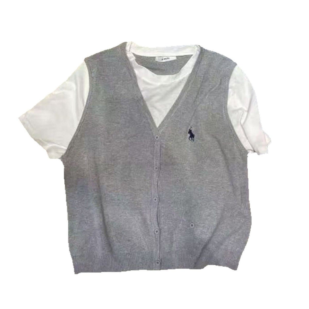 Damen Strickweste mit V-Ausschnitt Drune
