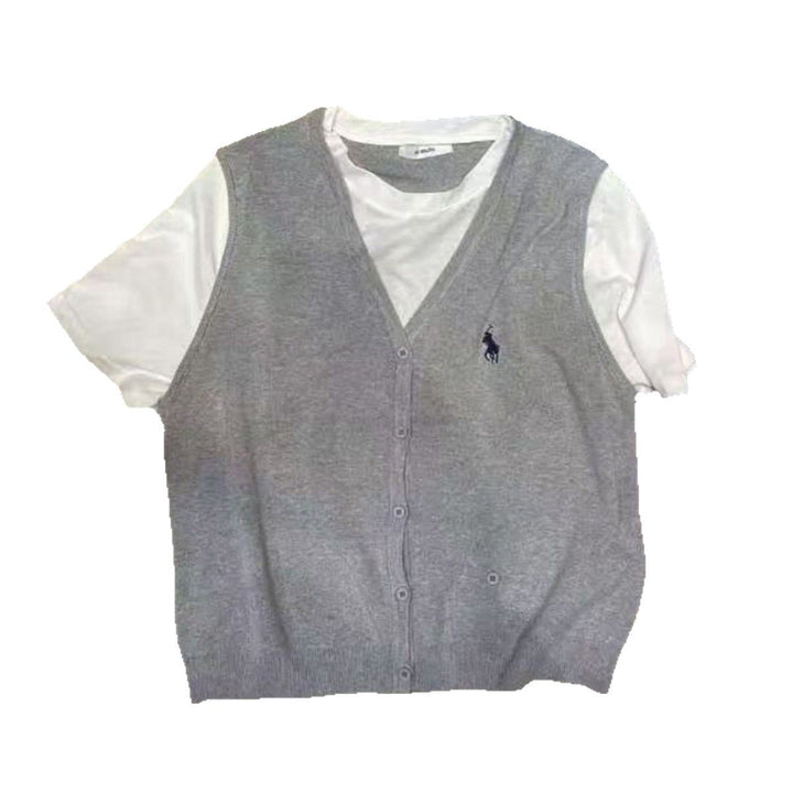 Damen Strickweste mit V-Ausschnitt Drune