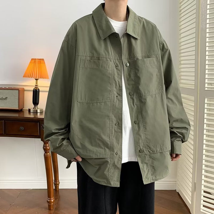 Herren lässige Utility-Jacke mit praktischen Taschen und modernem Schnitt Drune