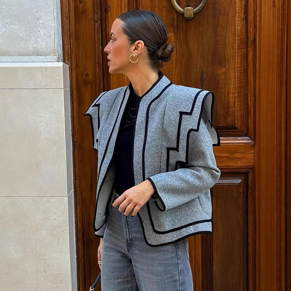 Damen Modische Jacke mit geometrischem Schnitt und besonderen Akzenten Drune