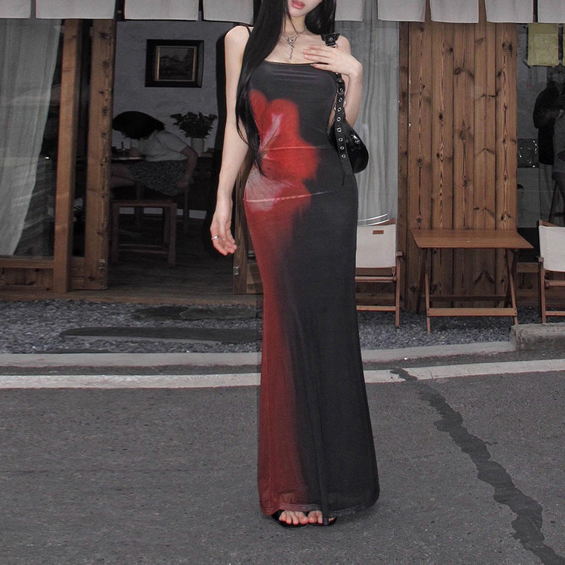 Damen figurbetontes Minikleid mit asymmetrischem Design und einzigartigem Farbverlauf Drune