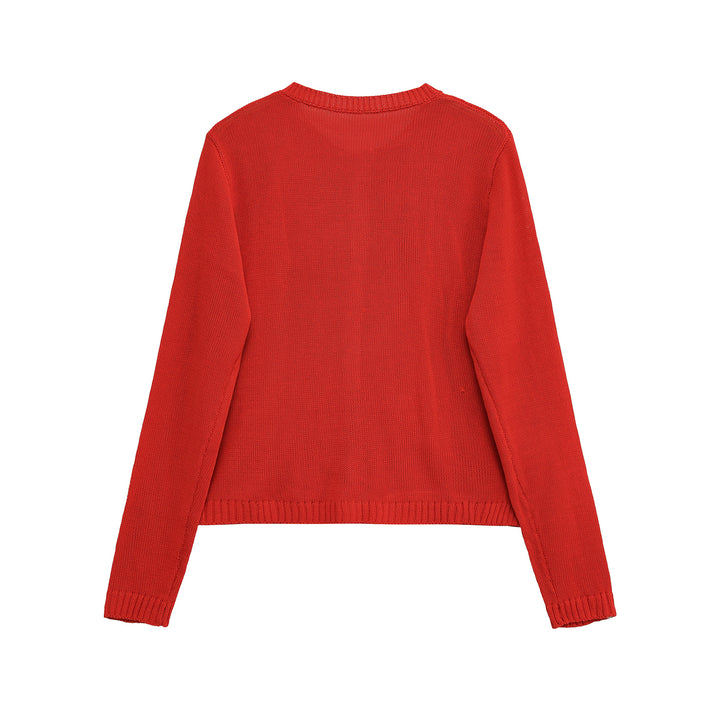 Damen bequeme Strickjacke mit Knopfdetails und aufgesetzten Taschen Drune