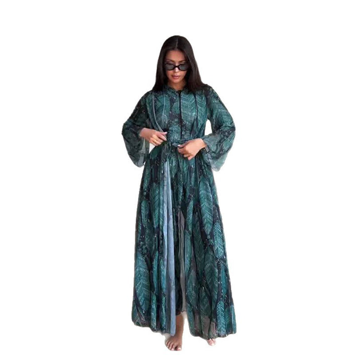 Damen Elegantes Maxikleid mit fließendem Schnitt Drune