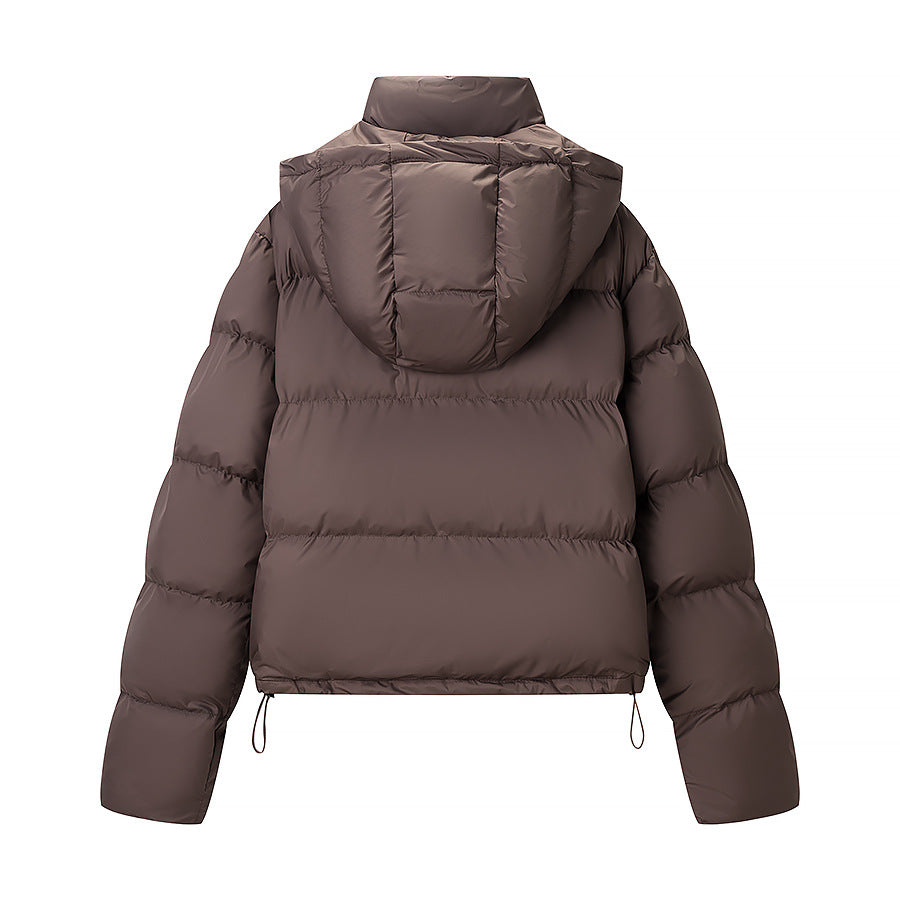 Damen Wattierte Daunenoptik-Steppjacke mit abnehmbarer Kapuze Drune