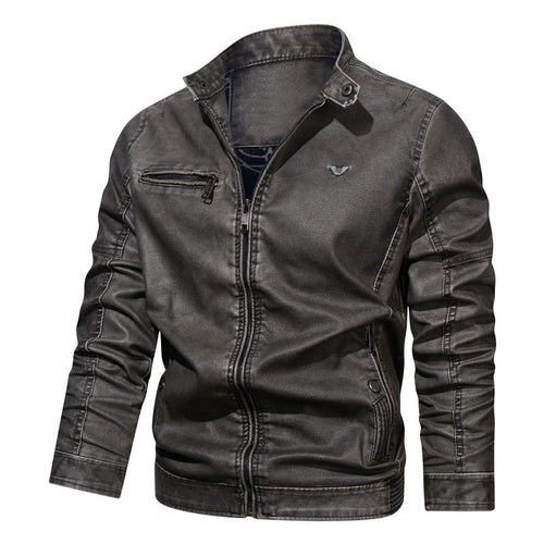 Herren Denim-Blouson im Pilotenstil mit tailliertem Schnitt, Reißverschlusstaschen und Steppdetails Drune