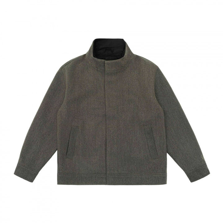 Herren Kurz geschnittene Wollmix‑Blousonjacke mit Stehkragen, verdeckter Knopfleiste und schlichter Silhouette Drune