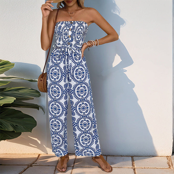 Damen Jumpsuit mit trendigem bandeau Design und praktischen Taschen Drune