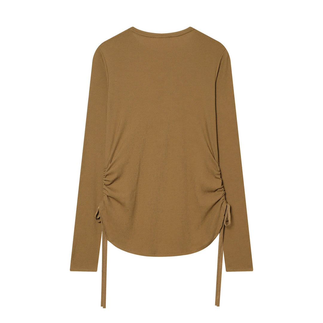 Damen nan tailliertes Longsleeve mit seitlicher Raffung und Tunnelzug Drune