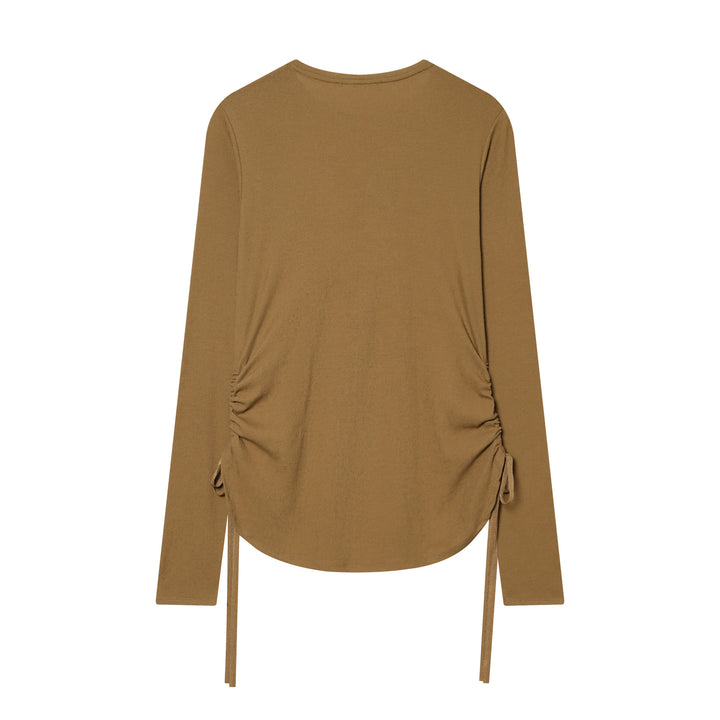 Damen nan tailliertes Longsleeve mit seitlicher Raffung und Tunnelzug Drune
