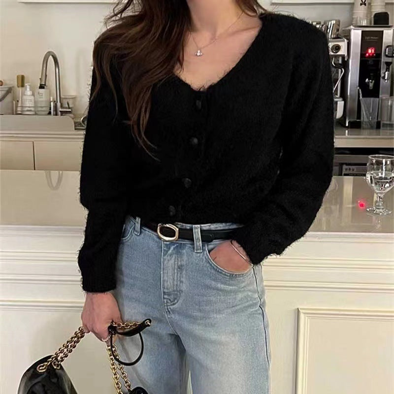Damen kuscheliger Kurz-Cardigan aus leichtem Material Drune