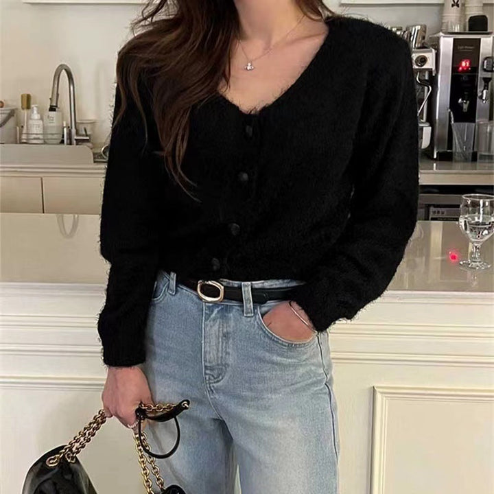 Damen kuscheliger Kurz-Cardigan aus leichtem Material Drune