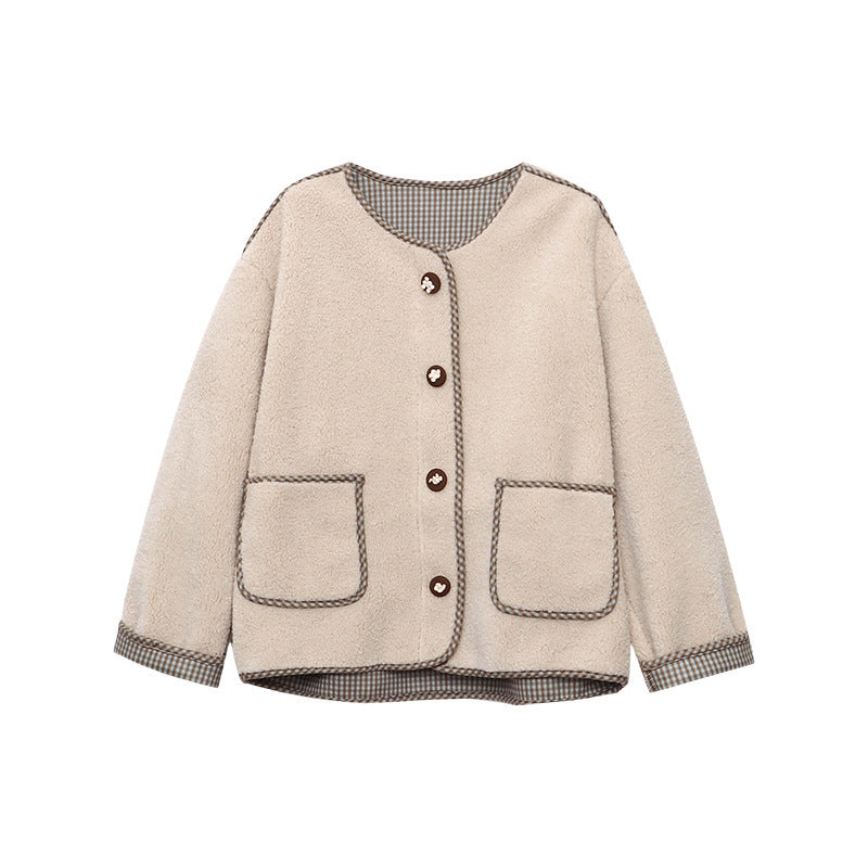 Damen lässige Strickjacke mit dekorativen Knöpfen und praktischen Taschen Drune