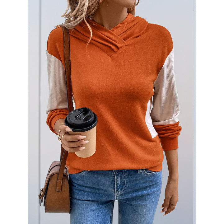 Damen Kapuzenpullover mit modernem Farbmix und strukturiertem Stoff Drune