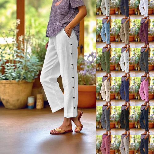 Damen Luftige Leinenhose Drune