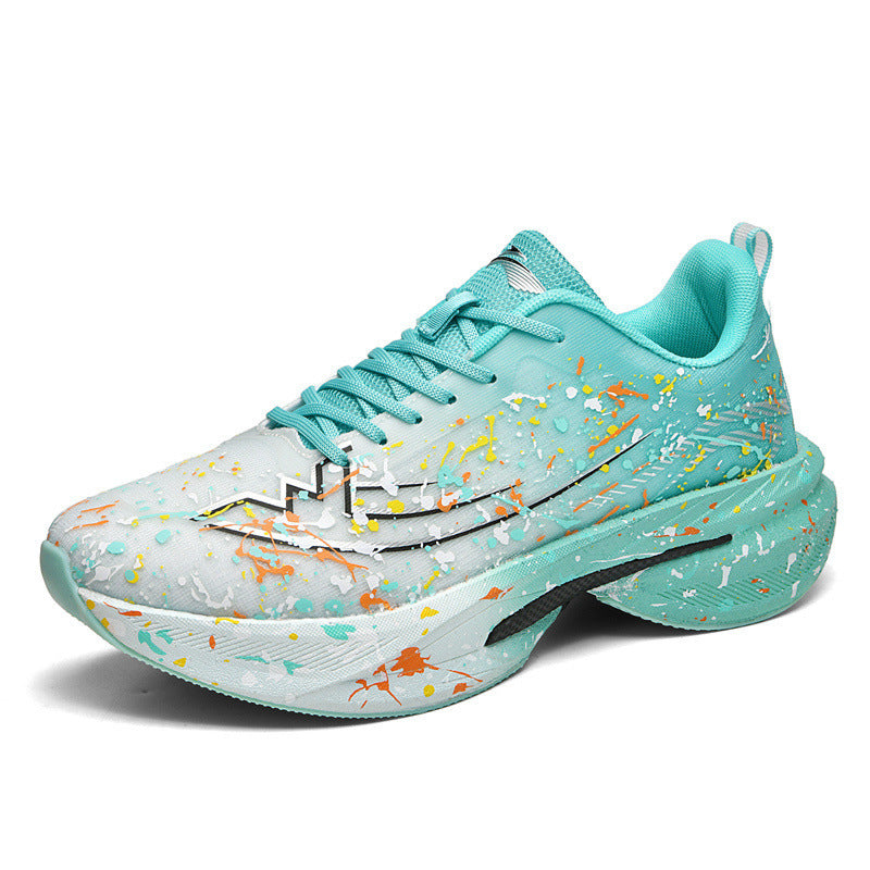 Unisex künstlerische Laufsneaker mit farbspritz-Design, sockenähnlichem Einstieg und gedämpfter Hohlkern-Zwischensohle Drune