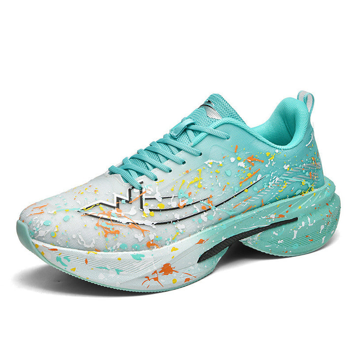Unisex künstlerische Laufsneaker mit farbspritz-Design, sockenähnlichem Einstieg und gedämpfter Hohlkern-Zwischensohle Drune
