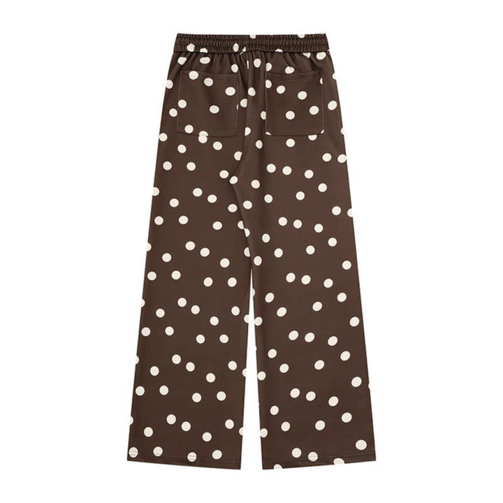 Damen Weite Lounge‑Hose mit Komfortbund, Polka‑Dot‑Allover und verspieltem Cartoon-Print Drune