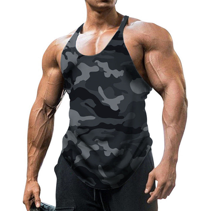 Herren ärmelloses Fitnessshirt im modernen Camouflage-Design Drune