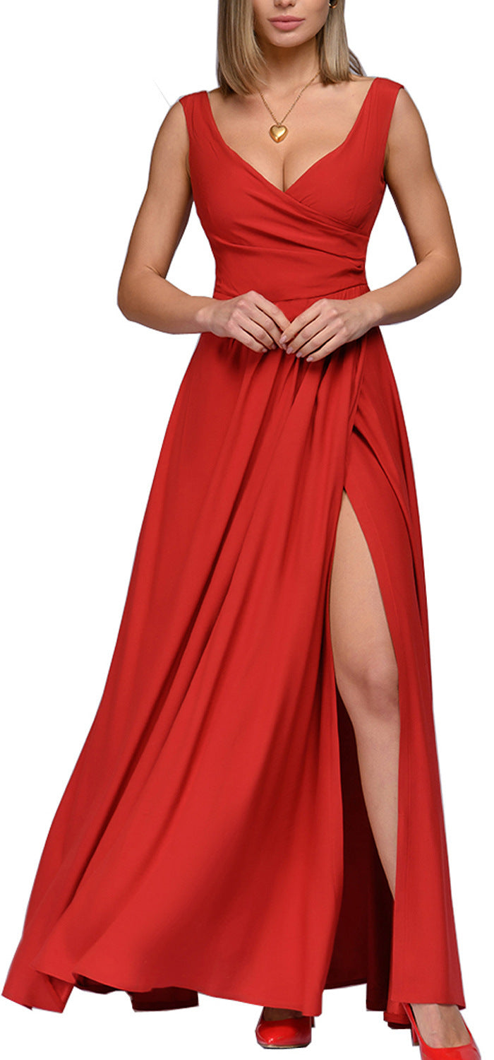 Damen Maxi-Kleid mit elegantem Wickeldesign Drune