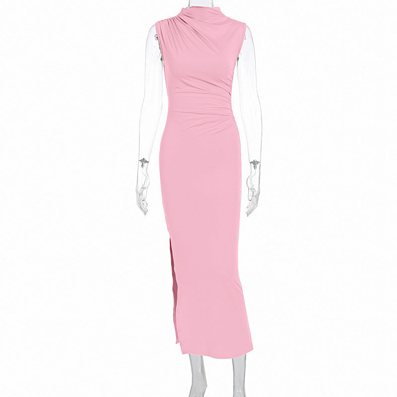 Damen Elegantes Wickelkleid mit figurbetontem Schnitt und hohem Schlitz Drune
