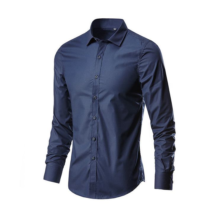 Herren nan Slim-Fit Businesshemd aus Stretch-Baumwollmix mit Kentkragen Drune