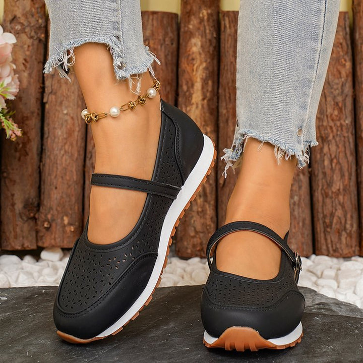 Damen Atmungsaktive Ballerinas mit dekorativer Perforation Drune