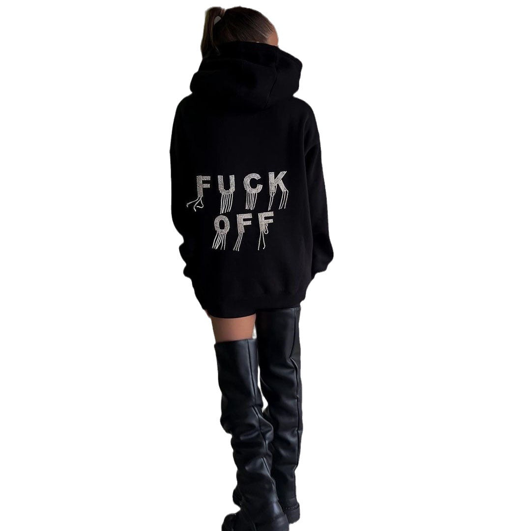 Damen Urbaner Kapuzenpullover mit auffälligem Statement-Design Drune