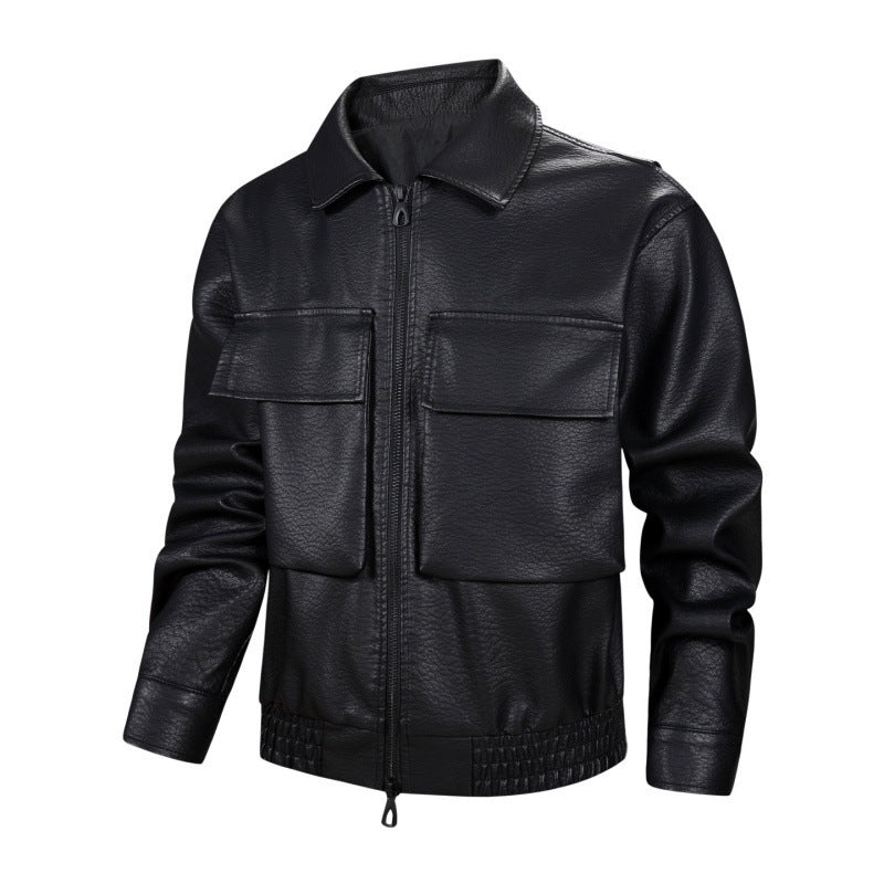 Herren Modische Kunstlederjacke mit praktischen Taschen Drune 1788321954
