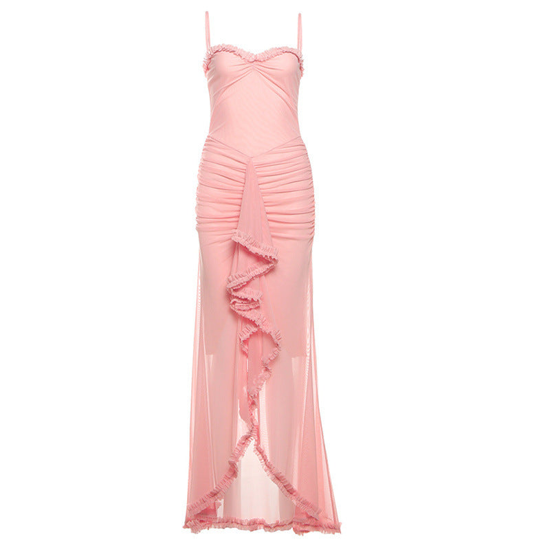 Damen Elegantes Wickelkleid mit Rüschendetails und figurbetontem Schnitt Drune