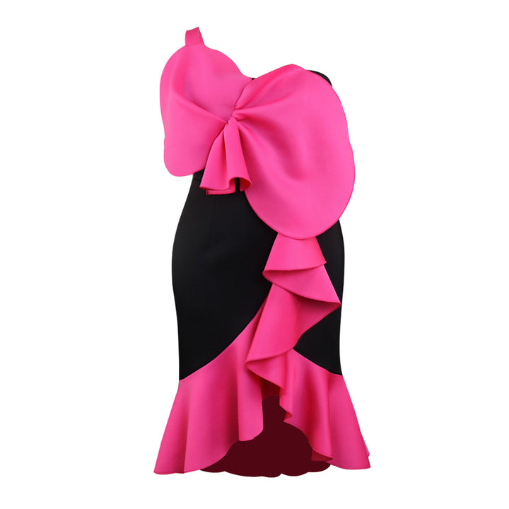 Damen Elegantes Cocktailkleid mit statementvollem Rüschen-Design und Übergröße Drune