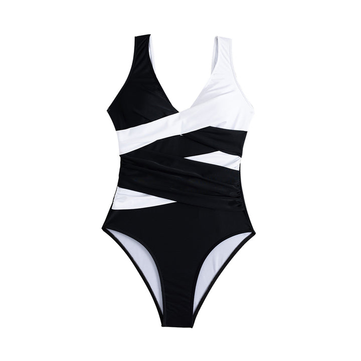 Damen Einteiliger Badeanzug mit raffiniertem Wickeldesign Drune