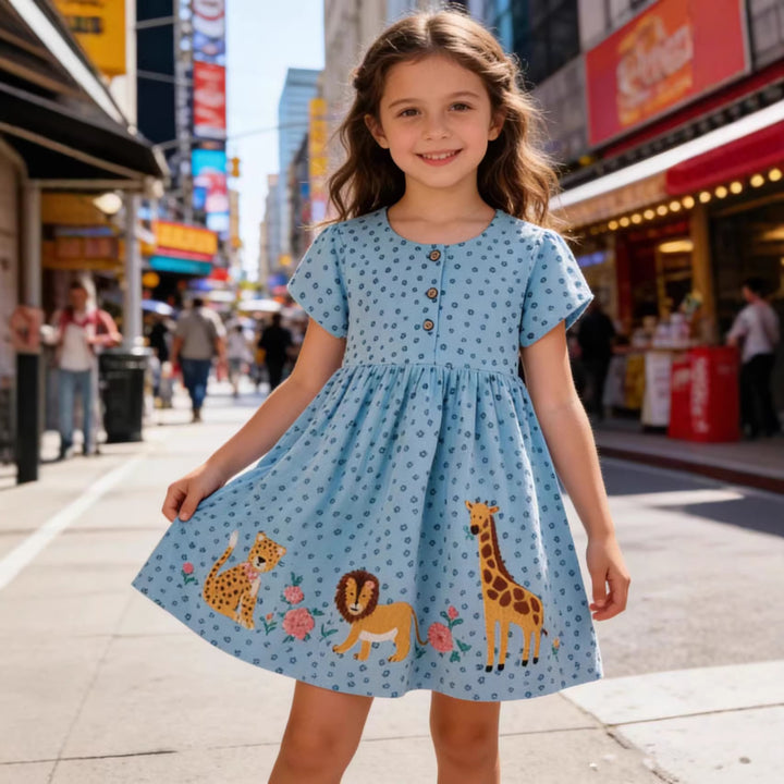 Mädchen Sommerkleid mit tierischem Motiv Drune
