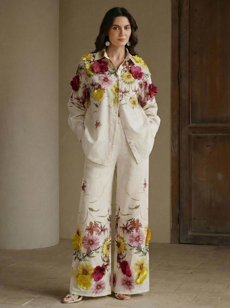 Damen Elegant floral gestalteter Gesamtlook Drune