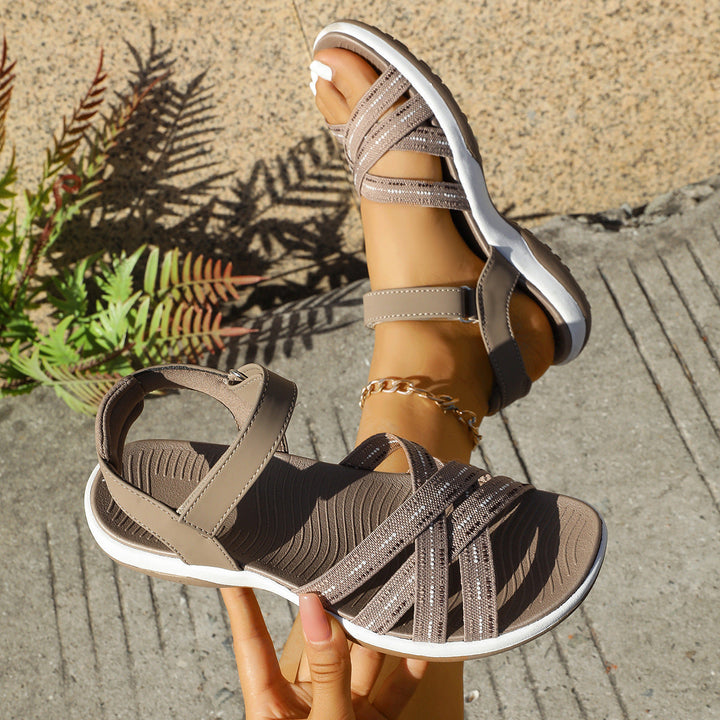 Damen Komfortable Sandalen mit verstellbarem Riemendesign und rutschfester Sohle Drune