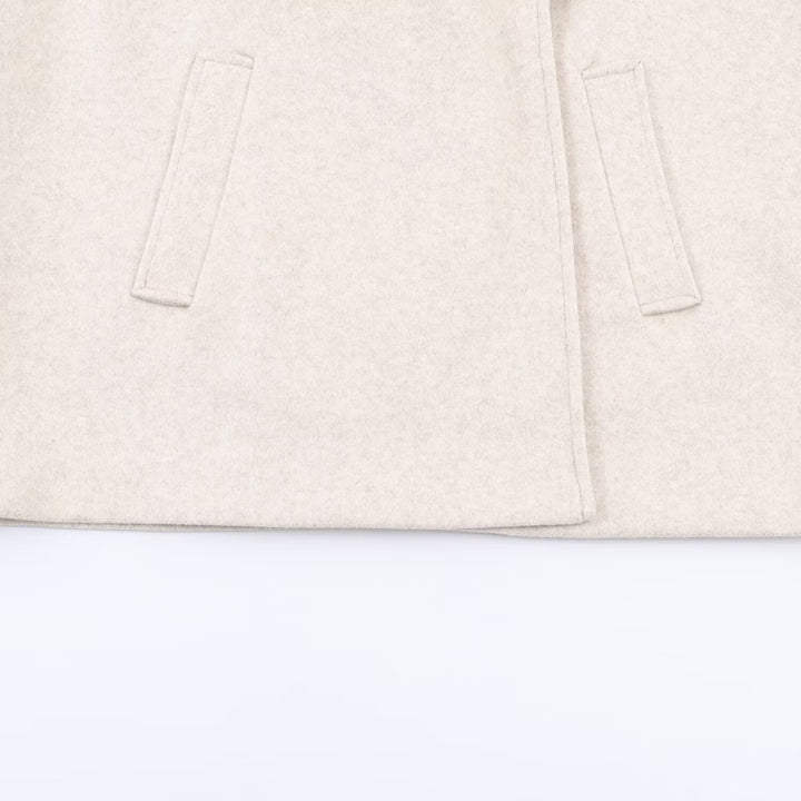 Damen Kurzer Oversize-Mantel mit üppigem Kunstfellkragen Drune