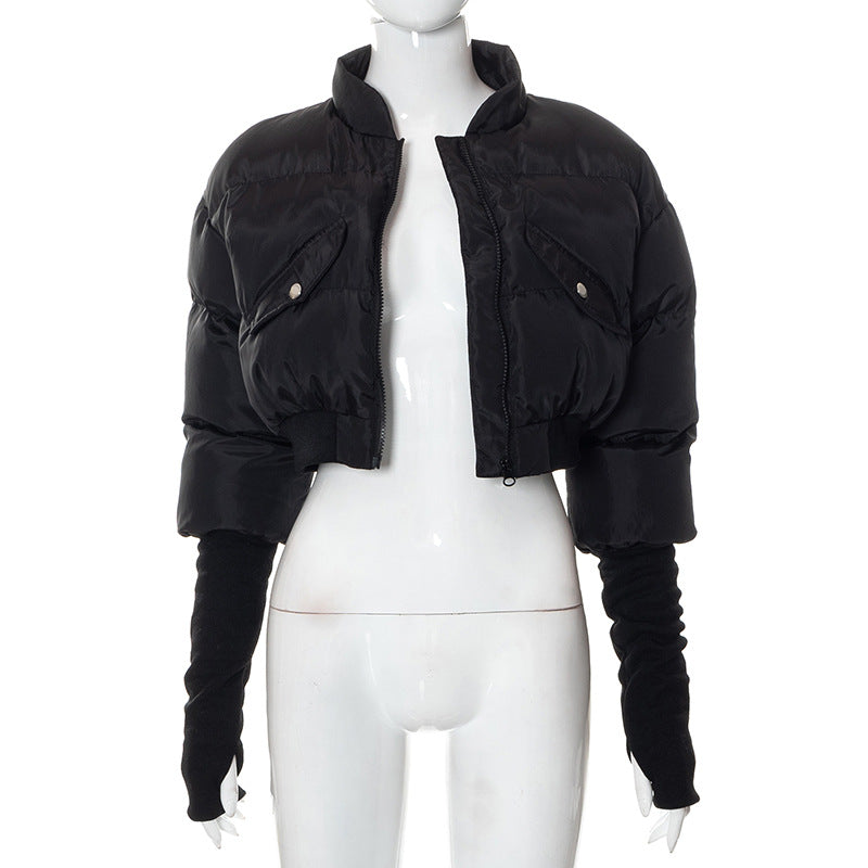 Damen Gekürzte Pufferjacke mit Verlängerten Ärmeln Drune