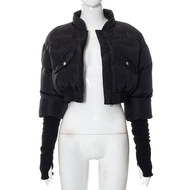 Damen Gekürzte Pufferjacke mit Verlängerten Ärmeln Drune