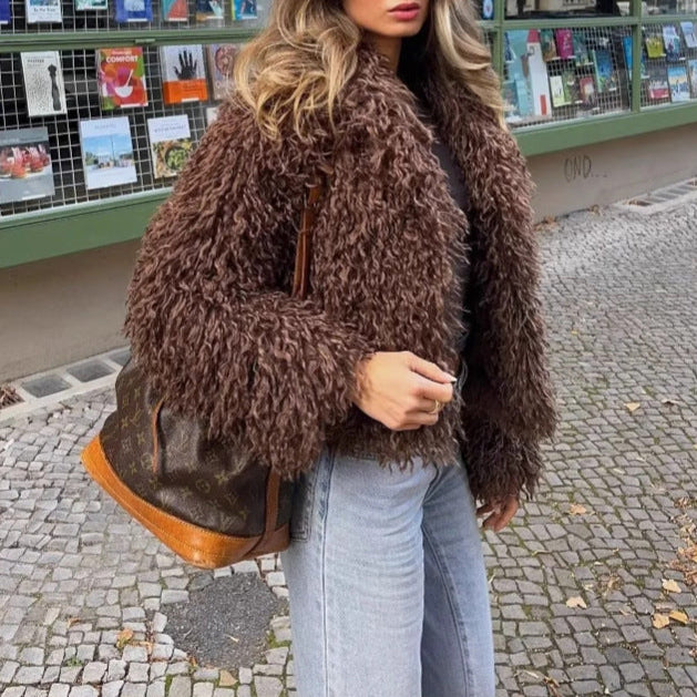 Drune | Damen Fleece Jacke mit Weicher Fütterung & Kragen