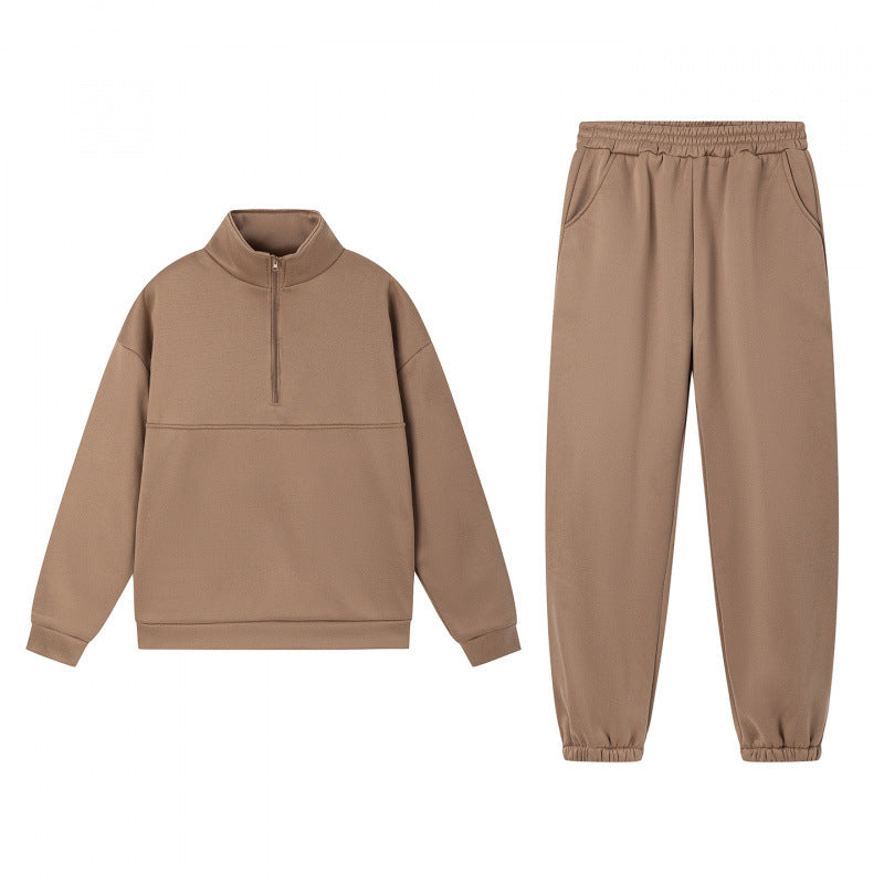 Damen Sportliches Sweatshirt-Set mit hohem Kragen und elastischen Bündchen Drune