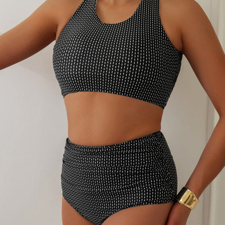 Damen Bikiniset mit hoch geschnittenen Unterteilen und Raffung Drune