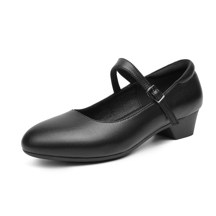 Damen Mary Jane Ballerinas mit modischer Schnalle und bequemer Sohle Drune