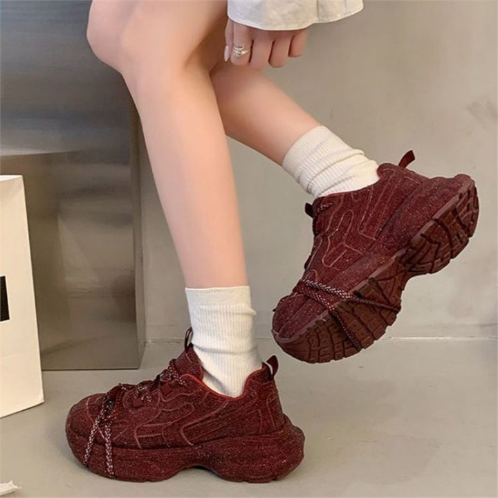 Damen Sculpted-Plateau Sneaker mit strukturiertem Mesh und ergonomischem Komfortfußbett Drune